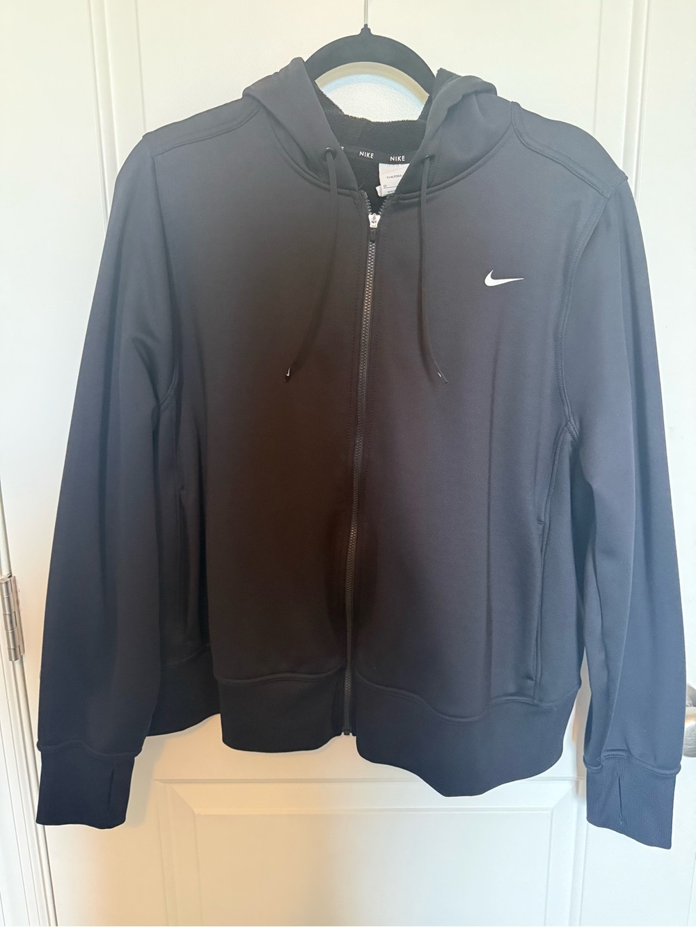 Nike Black Hoodie with White Swoosh Logo